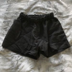 Black linen shorts